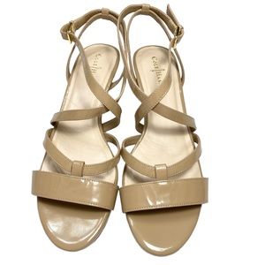 Cole Haan Kierin II Patent Leather Strappy Wedge Sandals Size 6.5
